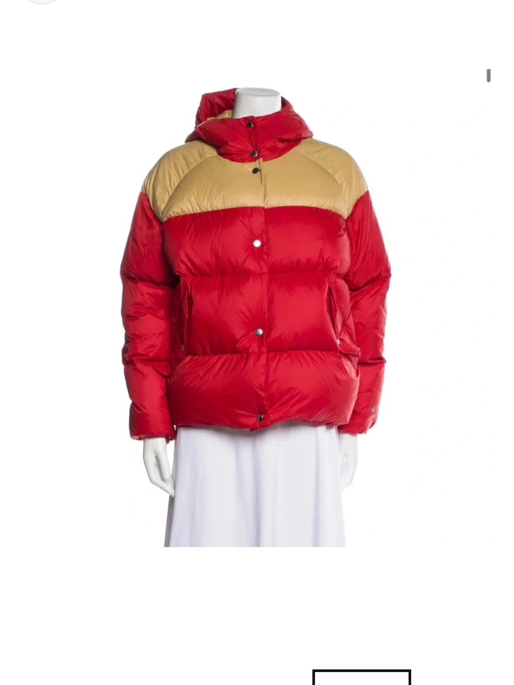 rag & bone Red and Tan Quilted Puffer Jacket with Hood